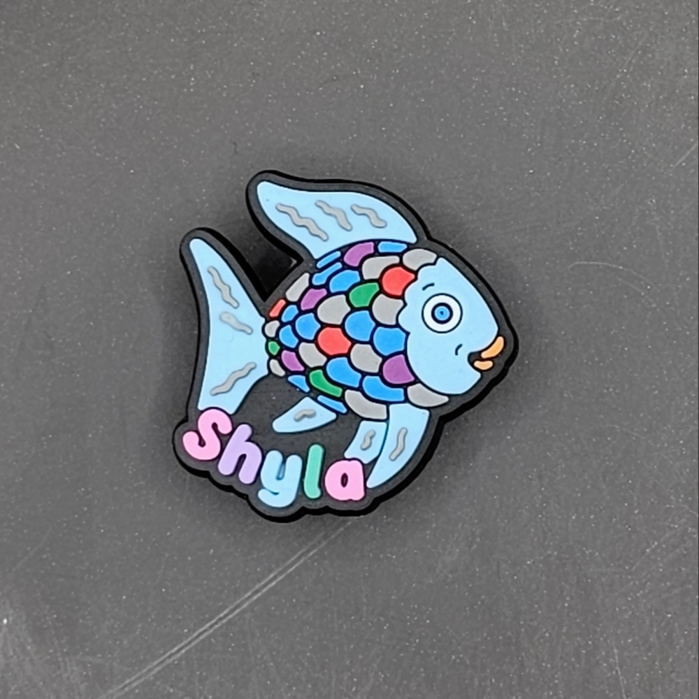 (5/$15) Rainbow Fish Croc Charm